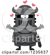 Poster, Art Print Of Black Knight With Open Arms And Hearts