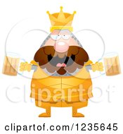 Poster, Art Print Of Drunk Chubby King Knight With Beer