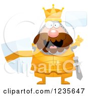 Clipart Of A Chubby King Knight Talking Royalty Free Vector Illustration