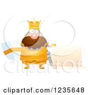Poster, Art Print Of Chubby King Knight Holding A Scroll Sign