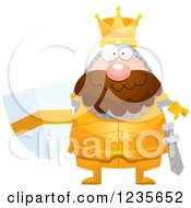 Clipart Of A Chubby King Knight Royalty Free Vector Illustration