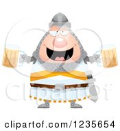 Poster, Art Print Of Drunk Chubby Knight With Beer