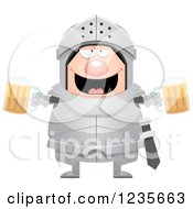 Poster, Art Print Of Drunk Chubby Armoured Knight With Beer