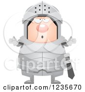 Poster, Art Print Of Careless Shrugging Chubby Armoured Knight