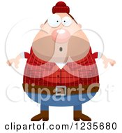 Poster, Art Print Of Surprised Gasping Chubby Male Lumberjack