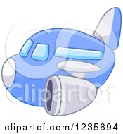 Cute Blue Commercial Airliner Plane
