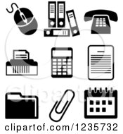 Poster, Art Print Of Black And White Office Icons