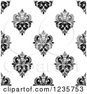 Poster, Art Print Of Seamless Black And White Damask Background Pattern 8