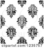 Poster, Art Print Of Seamless Black And White Damask Background Pattern 12