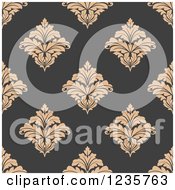 Poster, Art Print Of Seamless Tan And Gray Damask Background Pattern