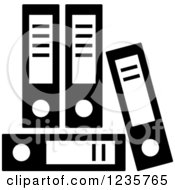 Clipart Of A Black And White Binder Office Icon Royalty Free Vector Illustration