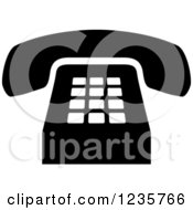 Black And White Desk Telephone Office Icon