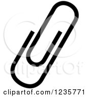 Clipart Of A Black And White Paperclip Attachment Office Icon Royalty Free Vector Illustration by Vector Tradition SM