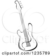 Poster, Art Print Of Black And White Electric Guitar