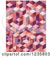 Clipart Of A Pink Geometric Cubic Background Royalty Free Vector Illustration