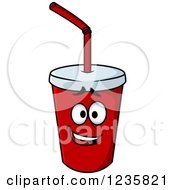 Clipart Of A Happy Fountain Soda Character Royalty Free Vector Illustration