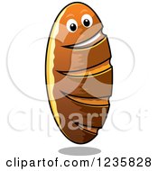 Clipart Of A Happy French Bread Character Royalty Free Vector Illustration