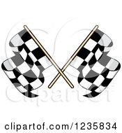 Poster, Art Print Of Crossed Checkered Racing Flags 2