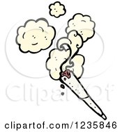 Clipart Of A Smoking Doobie Royalty Free Vector Illustration