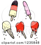 Clipart Of Ice Cream And Popsicles Royalty Free Vector Illustration