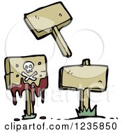 Clipart Of Wood Signs Royalty Free Vector Illustration
