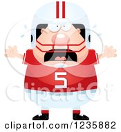 Poster, Art Print Of Scared Screaming Caucasian Male Football Player
