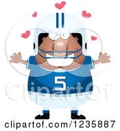 Poster, Art Print Of African American Male Football Player With Open Arms And Hearts