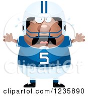 Poster, Art Print Of Scared Screaming African American Male Football Player