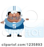 Poster, Art Print Of African American Male Football Player With A Sign