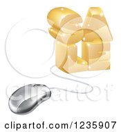 Poster, Art Print Of 3d Computer Mouse Connected To Gold Sale