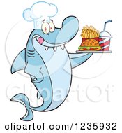 Poster, Art Print Of Shark Chef Character Serving Fast Food
