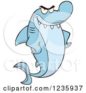 Mad Shark Character With Fins On His Hips