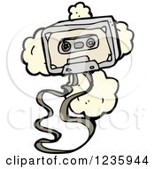Clipart Of A Broken Cassette With Dust Royalty Free Vector Illustration by lineartestpilot