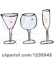 Clipart Of Wine Glasses Royalty Free Vector Illustration