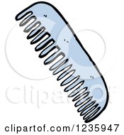 Clipart Of A Blue Comb Royalty Free Vector Illustration by lineartestpilot