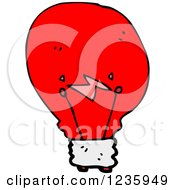 Clipart Of A Red Light Bulb Royalty Free Vector Illustration by lineartestpilot