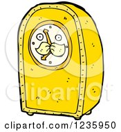Clipart Of A Yellow Clock Royalty Free Vector Illustration