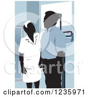 Poster, Art Print Of Nurse Measuring The Height Of A Male Patient
