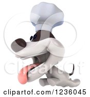 Clipart Of A 3d Chef Jack Russell Terrier Dog Running Royalty Free Illustration by Julos
