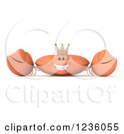 Clipart Of A 3d Smiling King Crab 3 Royalty Free Illustration