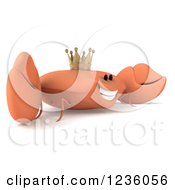 Clipart Of A 3d Smiling King Crab 2 Royalty Free Illustration