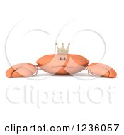 Clipart Of A 3d Nervous King Crab Royalty Free Illustration