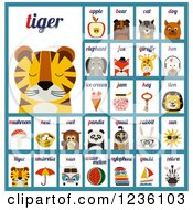Clipart Of Alphabetical Word And Item Cards Royalty Free Vector Illustration
