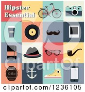 Clipart Of Hipster Essential Icons Royalty Free Vector Illustration