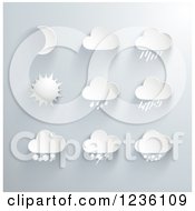 Poster, Art Print Of 3d White Weather Icons On Gray