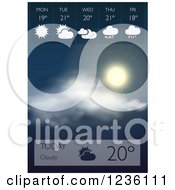 Clipart Of A Smartphone Weather Forecast Screen Royalty Free Vector Illustration