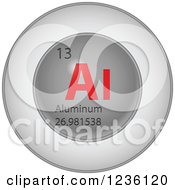 Poster, Art Print Of 3d Round Red And Silver Aluminum Chemical Element Icon