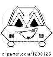 Clipart Of A Black And White Tough Car Royalty Free Vector Illustration by Andrei Marincas