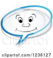 Clipart Of A Happy Chat Or Speech Balloon Royalty Free Vector Illustration