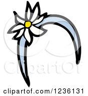 Clipart Of A Blue Headband And Flower Royalty Free Vector Illustration